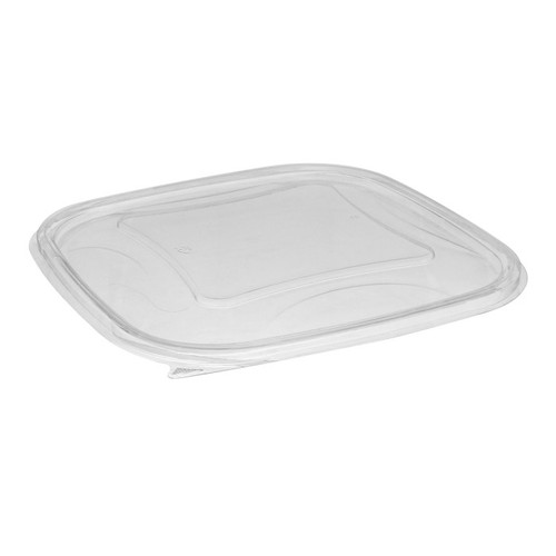 RPET Flat Lid for 9" Square Bowl, Clear, 150 ct.
