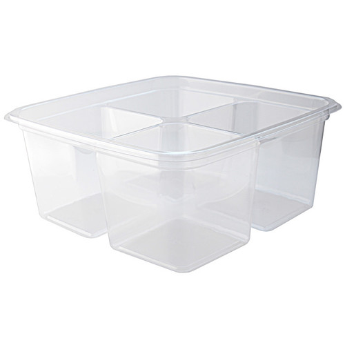 Greenware 6 x 6" 4-Cell Compostable PLA On-The-Go Boxes, Clear, 300 ct.
