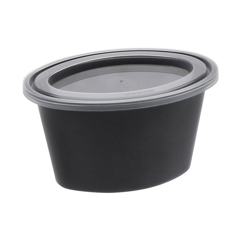 Newspring ellipso 5 oz. Portion Cup and Lid, Black/Clear, 500 ct.