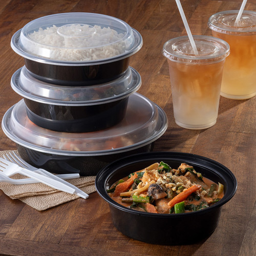 Newspring VERSAtainer® Round Bases and Lids Black/Clear Kit