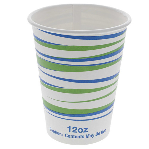 Sysco Trendz 12 oz. Paper Hot Cup, Trendz Print, 1,000 ct.
