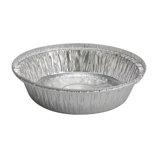 Sysco Classic 7" 24 oz. Round Aluminum Foil Takeout Container, Silver, 500 ct.