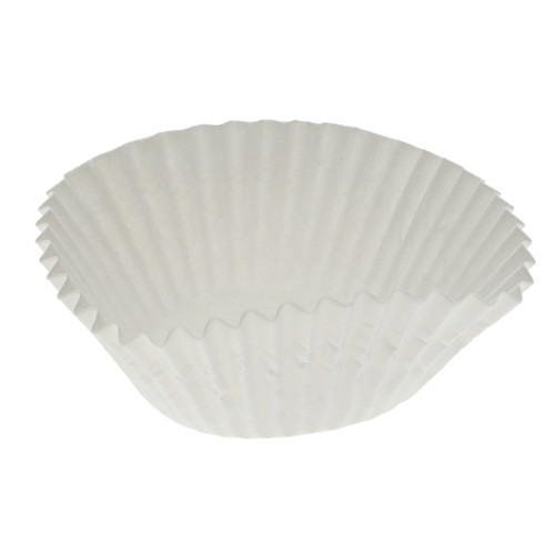 Sysco Classic 2 x 1.25" Fluted Paper Baking Cup, White 2,000 ct.