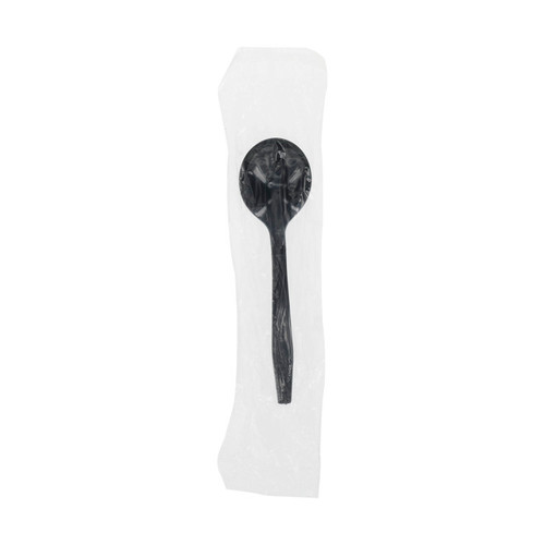 Sysco Classic Medium-Heavy Weight Wrapped HIPS Soup Spoons, Black, 1,000 ct.