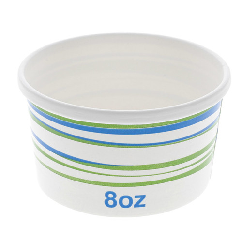 Sysco Trendz 8 oz. Round Paper Food Container, Trendz Print, 500 ct.
