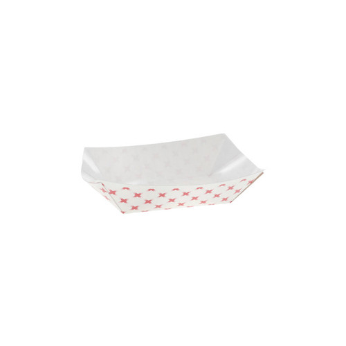 US Foods Monogram 8 oz. Paperboard Food Tray, Checkered Red and White, 1,000 ct.