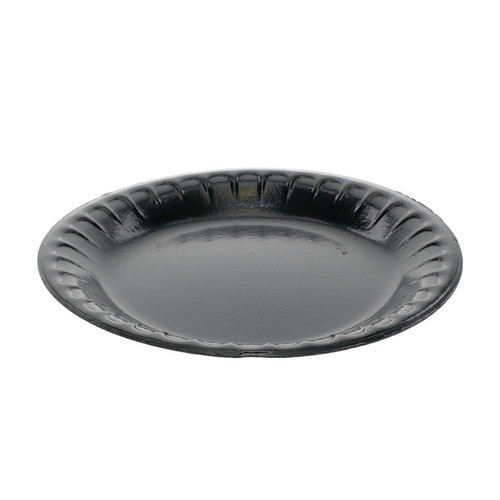 US Foods Monogram 6" Placesetter Deluxe Laminated PS Foam Round Plate, Black, 1,000 ct.