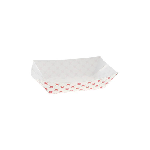 US Foods Monogram #1, 1 Lb. Paperboard Food Tray, Checkered Red and White, 1,000 ct.