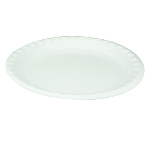 US Foods Monogram 10.25" Placesetter Satin Non-Laminated Round PS Foam Plate, White, 540 ct.