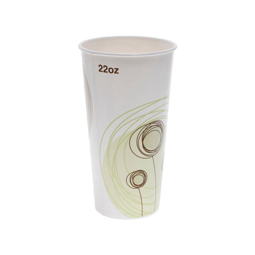 US Foods Monogram 22 oz. Paper Cold Cup, Meadows Stock Print, 1,200 ct.