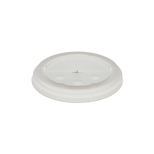 US Foods Monogram HIPS Flat Lid with Straw Slot for 32 oz. Paper Cold Cup, Translucent, 600 ct.