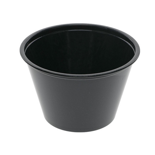 US Foods Monogram 4 oz. HIPS Portion Cup, Black, 3,000 ct.