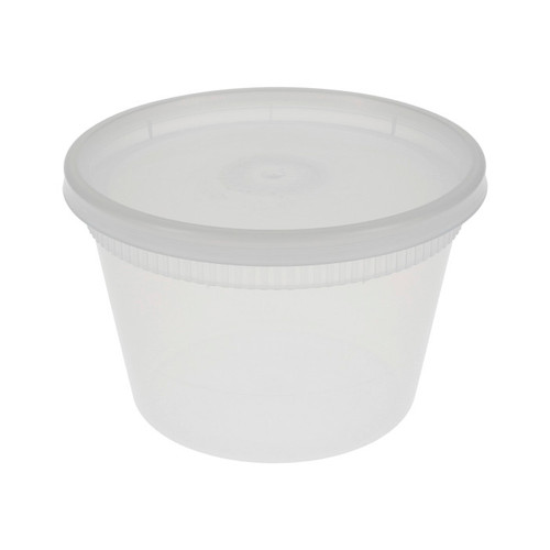 US Foods Monogram 16 oz. Deli Container and Lid, Translucent, 240 ct.