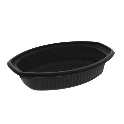 Pactiv Evergreen Clearview Micromax 16 oz. Oval Casserole Container, Black, 252 ct.