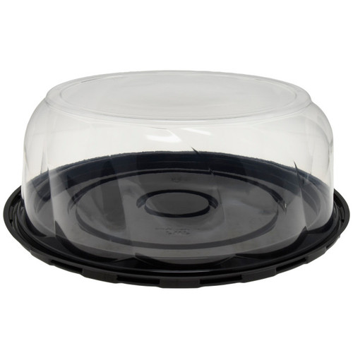 Pactiv Evergreen 4.25" Swirl Dome Lid and 12BR Ring Base for 10" Cake, Black/Clear, 57ct.