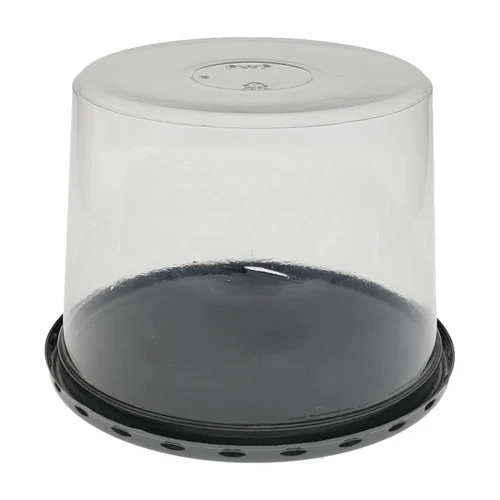 Pactiv Evergreen 5" Tall Smooth Dome Lid and Flat Base for 5" Cake, Black/Clear, 200 ct.