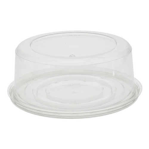 Pactiv Evergreen 3" Tall Smooth Wall Dome Lid and Base for 6" Cake, Clear, 100 ct.
