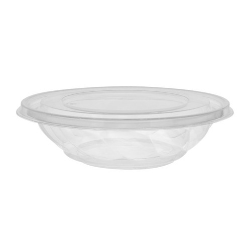 Pactiv Evergreen 9" 30 oz. PET Swirl Bowl with Flat Lid, Clear, 150 ct.