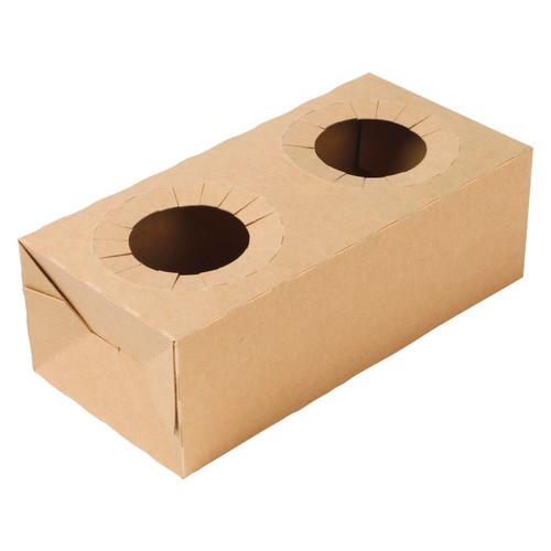 Pactiv Evergreen 2-Cup Paperboard Carrier Bag Insert, Kraft, 250 ct.