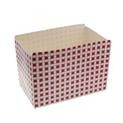 Pactiv Evergreen 7" Paper Snack Box, Basketweave Red and White, 500 Ct.