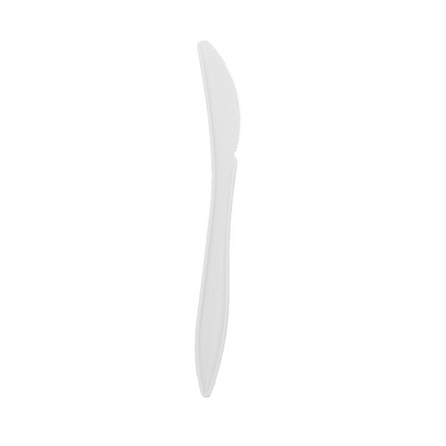 Pactiv Evergreen Fieldware 6.2" Medium Weight Wrapped PP Knife, White, 1,000 ct.