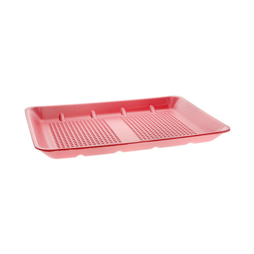 #10x14 Polystyrene Foam Family Pack Heavy Supermarket Meat Tray, Rose, 100 ct.