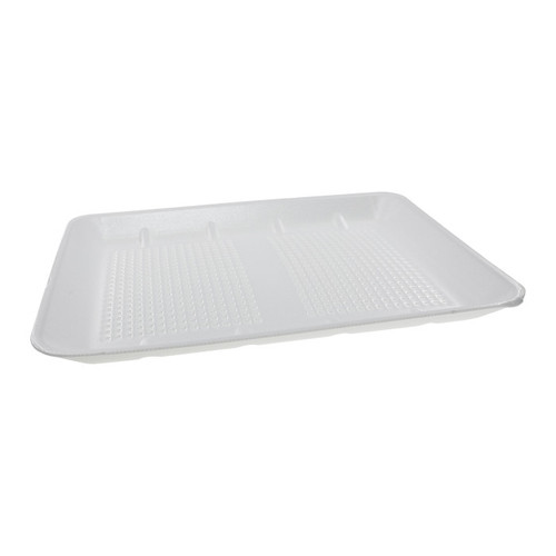 #10x14 Polystyrene Foam Family Pack Heavy Supermarket Meat Tray, White, 100 ct.