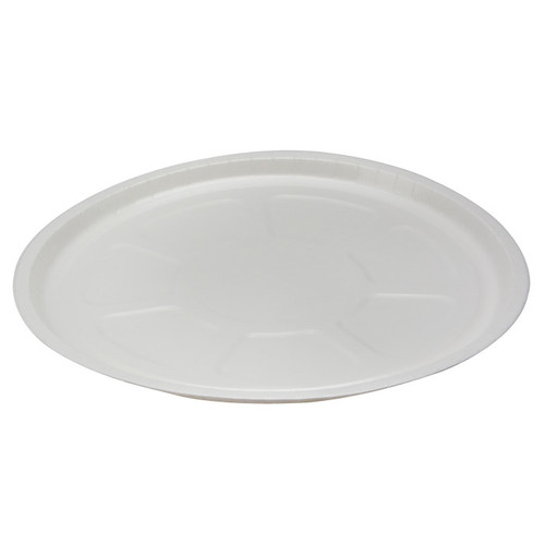 Pactiv Evergreen 13" Round PFAS-Free Pressware Classic Stoneware Dual-Ovenable Paperboard Pizza Tray, White, 250 ct.