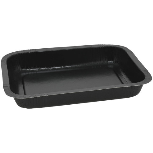 Pactiv Evergreen 26.9 oz. 6.5 x 8.5" PFAS-Free Pressware Ebony Premier Dual-Ovenable Paperboard Tray, Black, 260 ct.