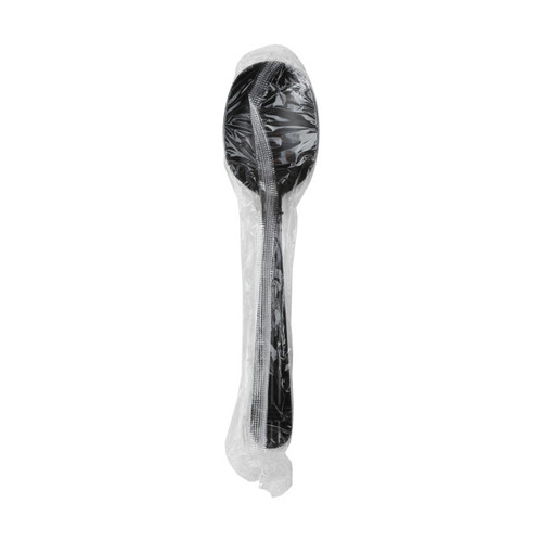 Pactiv Evergreen Heavy Weight Wrapped Full Length Soup Spoon, Black, 1,000 ct.