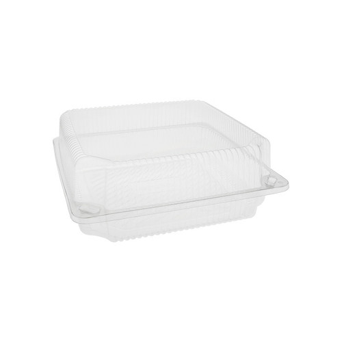 Pactiv Evergreen 8.5" X 8.5" X 3.25" Hinged Lid Container, Clear, 250 ct.