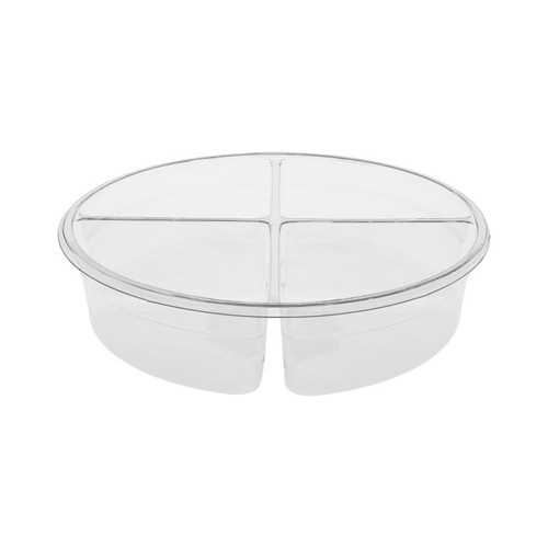 Pactiv Evergreen 7.9 x 1.75" PET 4-Compartment Tub, Clear, 150 ct.