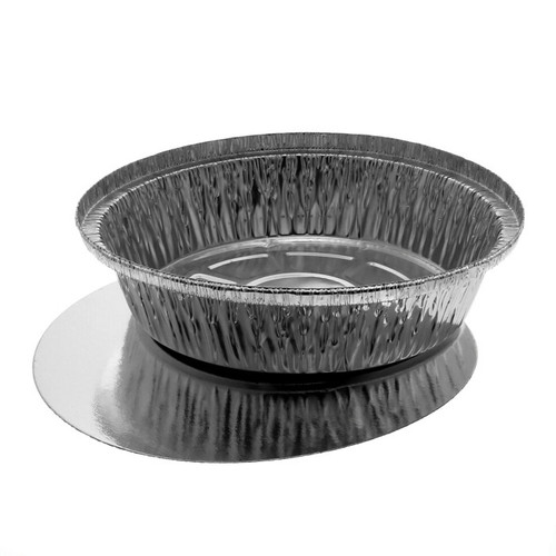 Pactiv Evergreen 7" 24oz. Round Aluminum Container and Foil-Laminated Paperboard Lid, Combo Pack, Silver/White, 200 ct.