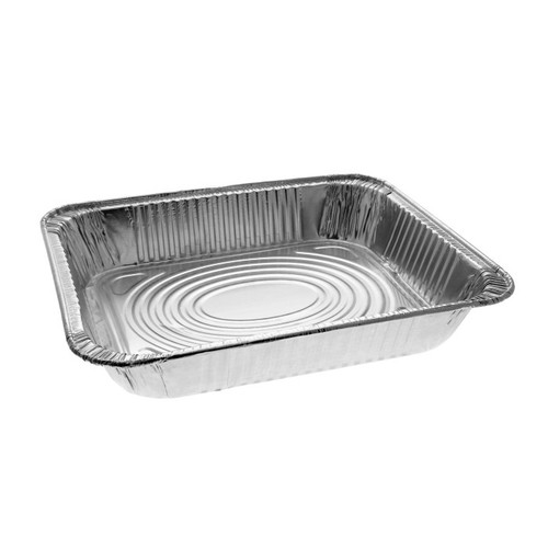 Pactiv Evergreen Half-Size Medium Depth Heavy-Duty Aluminum Steam Table, Silver, 100 ct.