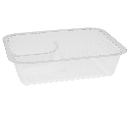 Pactiv Evergreen 6.5 x 5" 2-Compartment ClearView OPS Nacho Tray, Clear, 500 ct.