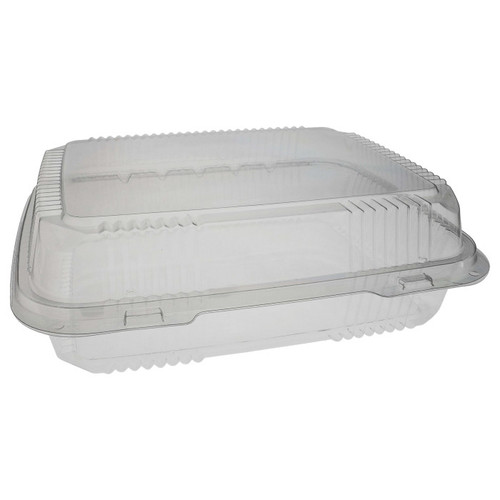 Pactiv Evergreen 10.75 x 9.25 x 3.5 SmartLock OPS Hinged Lid Utility Container , Clear, 150 ct.