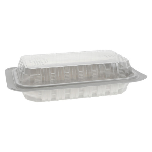 Pactiv Evergreen MealMaster 13.3 x 8.4 x 4” Medium 8 Piece Chicken Barn MFPP Base and OPS Lid, White/Clear, 105 ct.