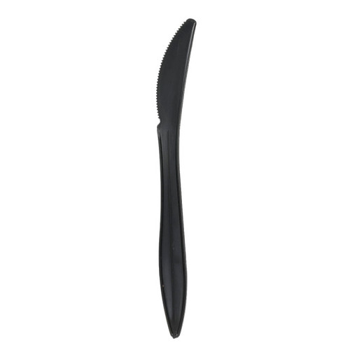 Pactiv Evergreen Fieldware 6.2" Medium Weight PP Knife, Black, 1,000 ct.