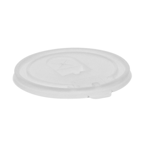 Pactiv Evergreen Flat Lid with Straw Slot for "B" Size Cold Drink Cups, Translucent, 1,000 ct.