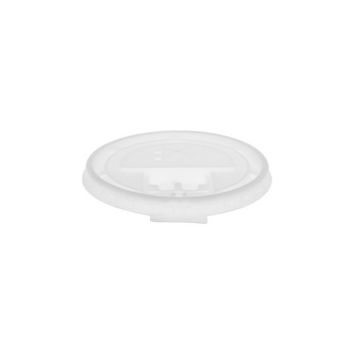 Pactiv Evergreen Flat Lid with Straw Slot for "E" Size Cold Drink Cups, Translucent, 1,000 ct.