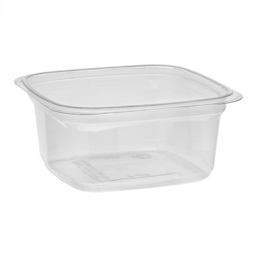 Pactiv Evergreen 4" 12 oz. PET Square Container, Clear, 960 ct.