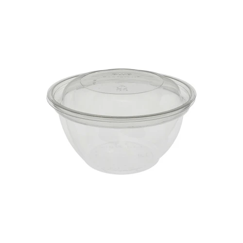 EarthChoice 5" Round 16 oz. RPET Swirl Bowl and Lid, Clear, 280 ct.