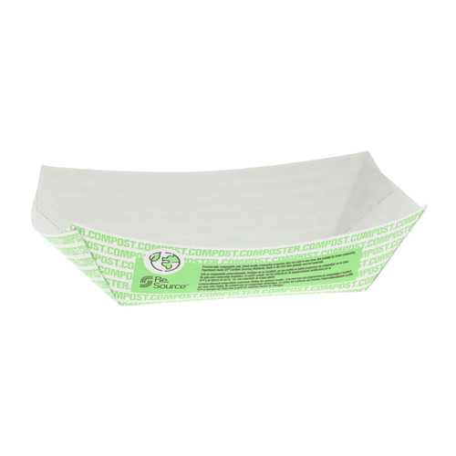 GFS Re.Source #1 - 1Lb. Paper Food Tray, White, 1,000 ct.