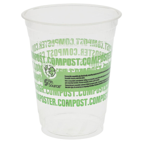 GFS Re.Source 16/18 oz. Compostable PLA Cold Drink Cups, Clear, 1,000 ct.