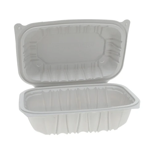 Gordon Food Service Gordon Choice 9 x 6" Vented MFPP Hinged Lid Container, White, 170 ct.