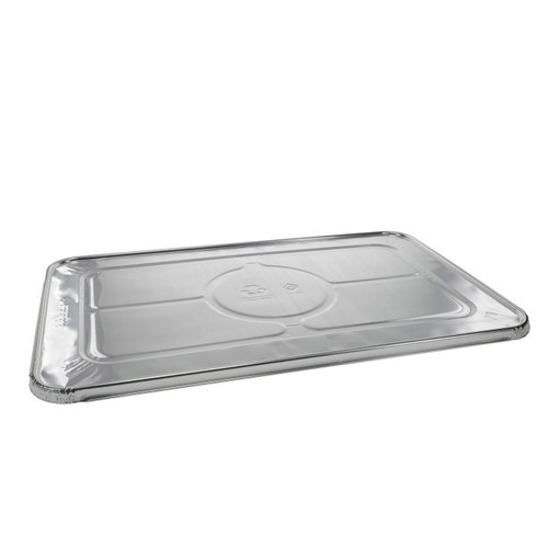 Sysco Classic Full-Size Aluminum Steam Table Cover Flat, Silver, 80 ct.
