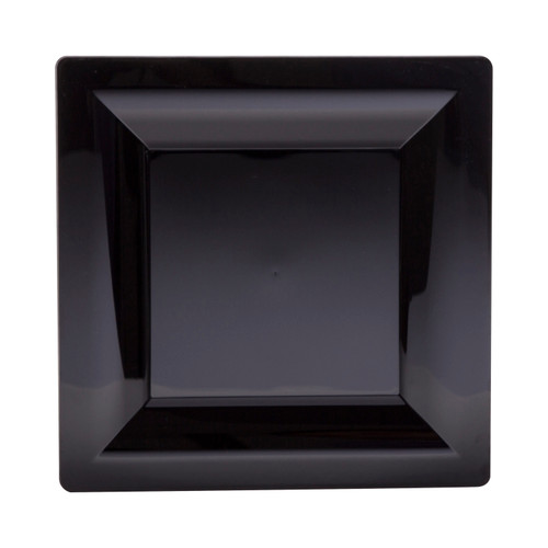 Milan™ Polystyrene Dinnerware 8” Square Black Plate (GS8BK)