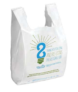 Ultra Prime® Reusable T-Shirt Bags 11.50 x 6.50 x 21.00 - 12 x 4 (1030154)