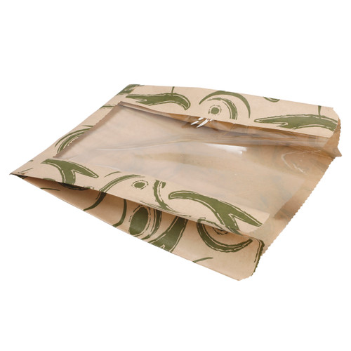 Dubl Panel Grease Resistant Portion Bag with PLA Window (301132)
