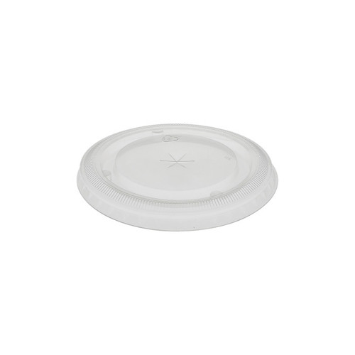 Pactiv Evergreen PP Flat Lid with Straw Slot for "B" Size Cold Cups, Clear, 960 ct.